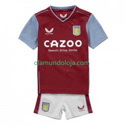 Camisola Aston Villa Criança Equipamento Primeiro 2022-2023 Manga Curta
